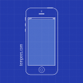 Blueprint illustration Of iPhone For wireframes