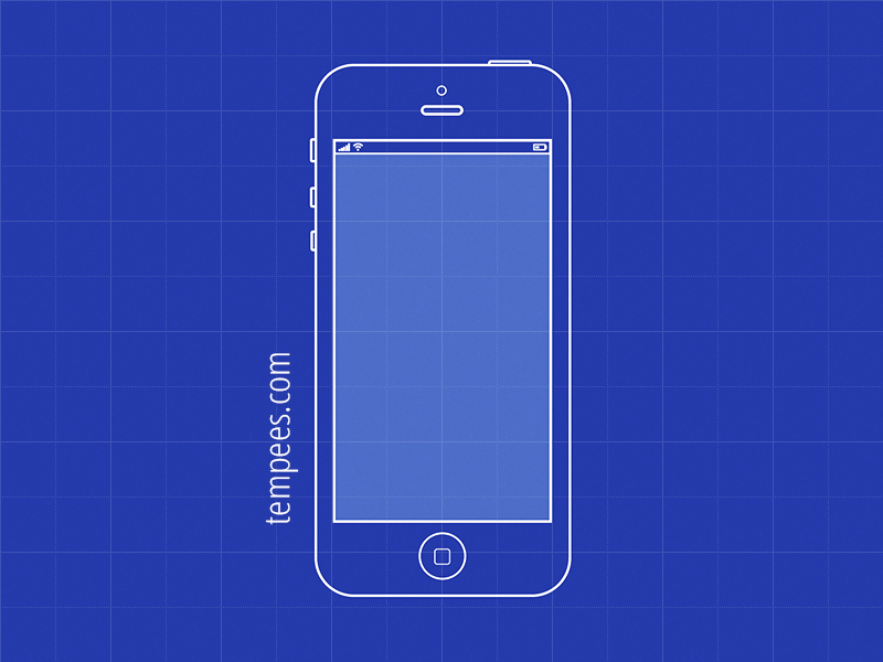 Blueprint illustration Of iPhone For wireframes