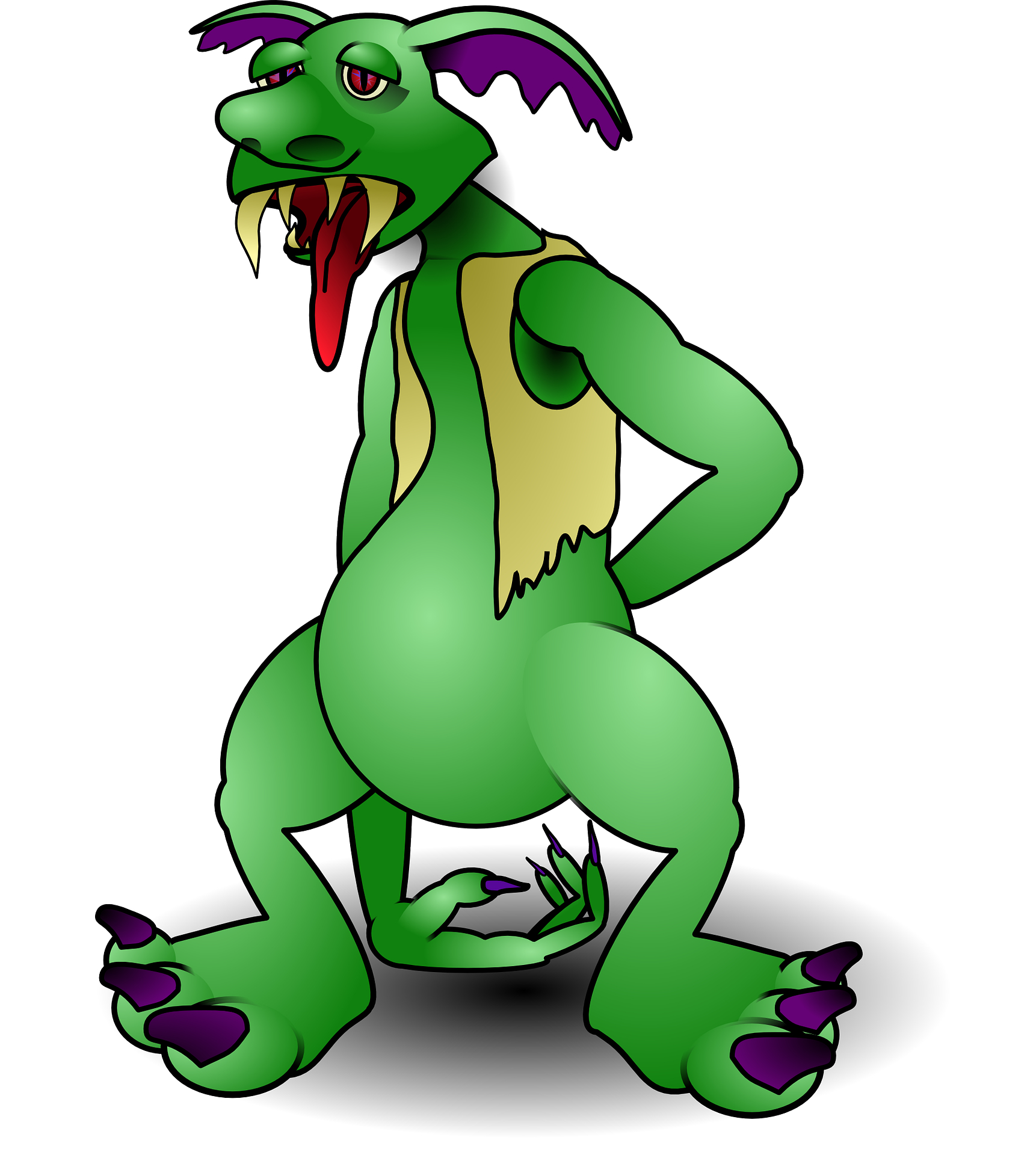 Cartoon animal,green troll,monster vector
