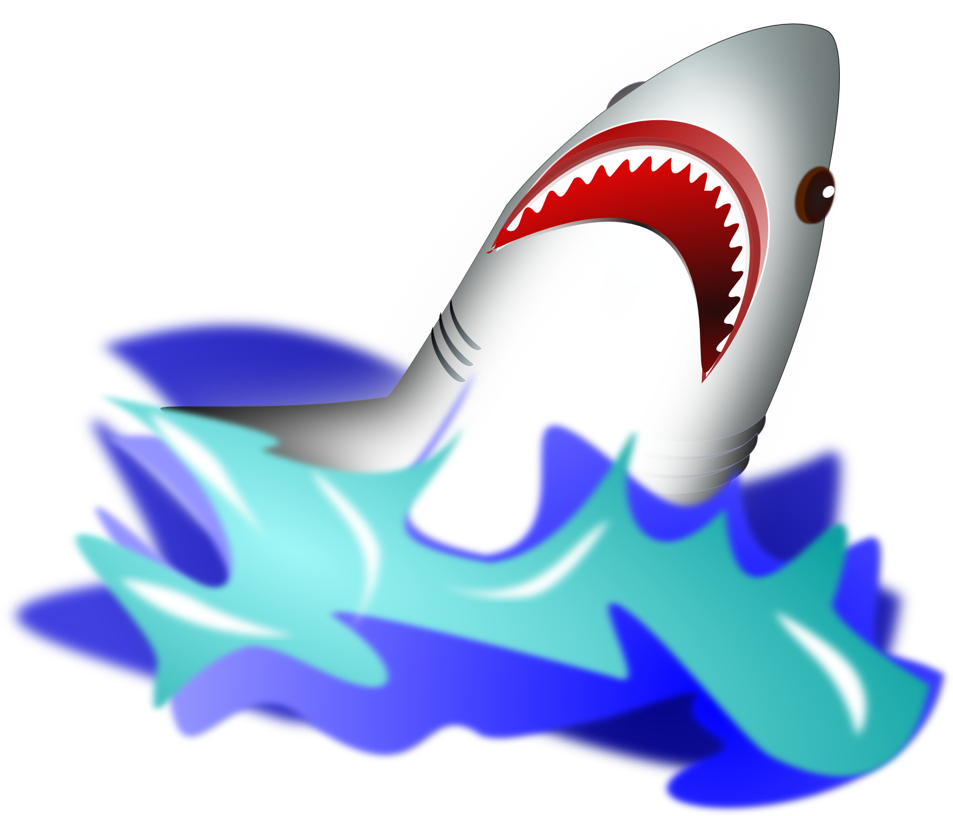 Cartoon animal,shark vector,ocean,waves
