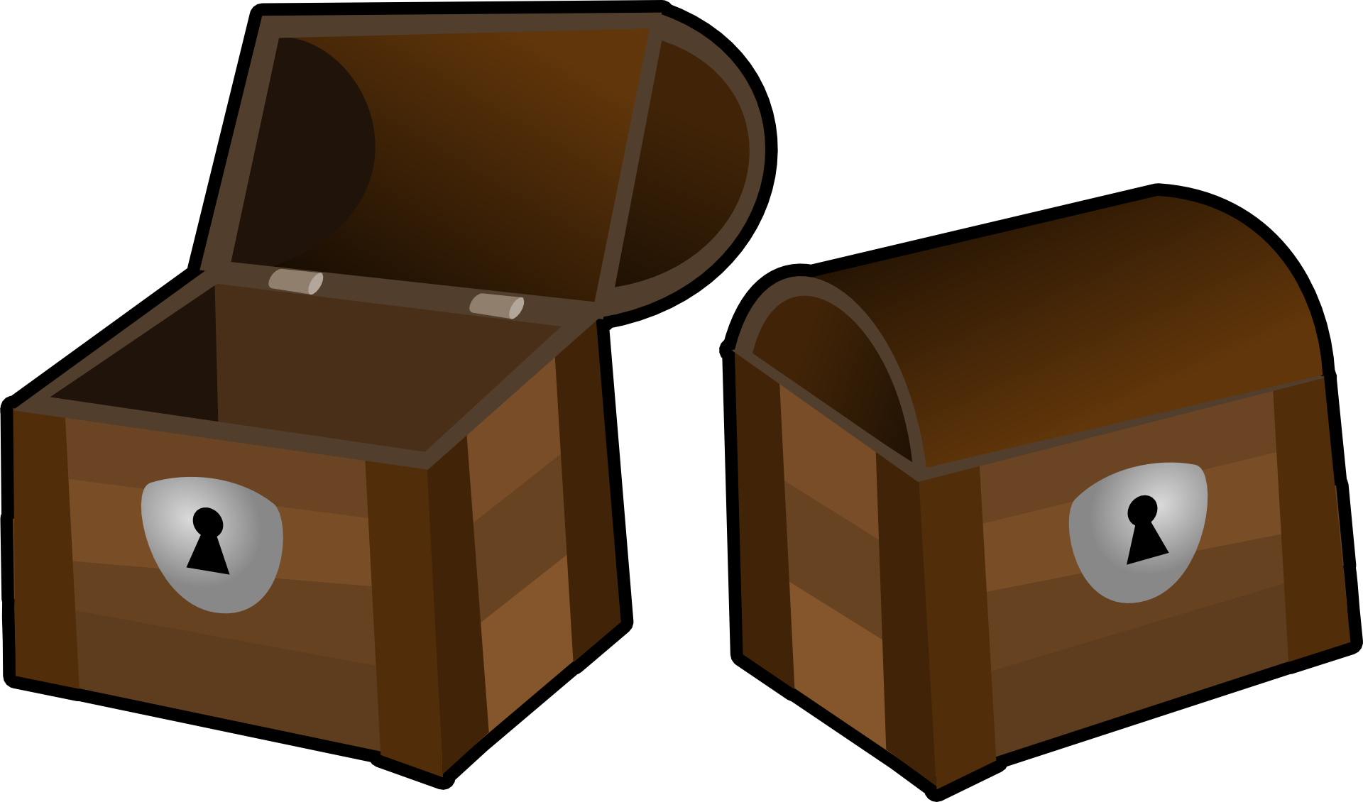 Cartoon brown open box vector