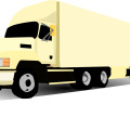 Cartoon vehicle, truck lorry vector