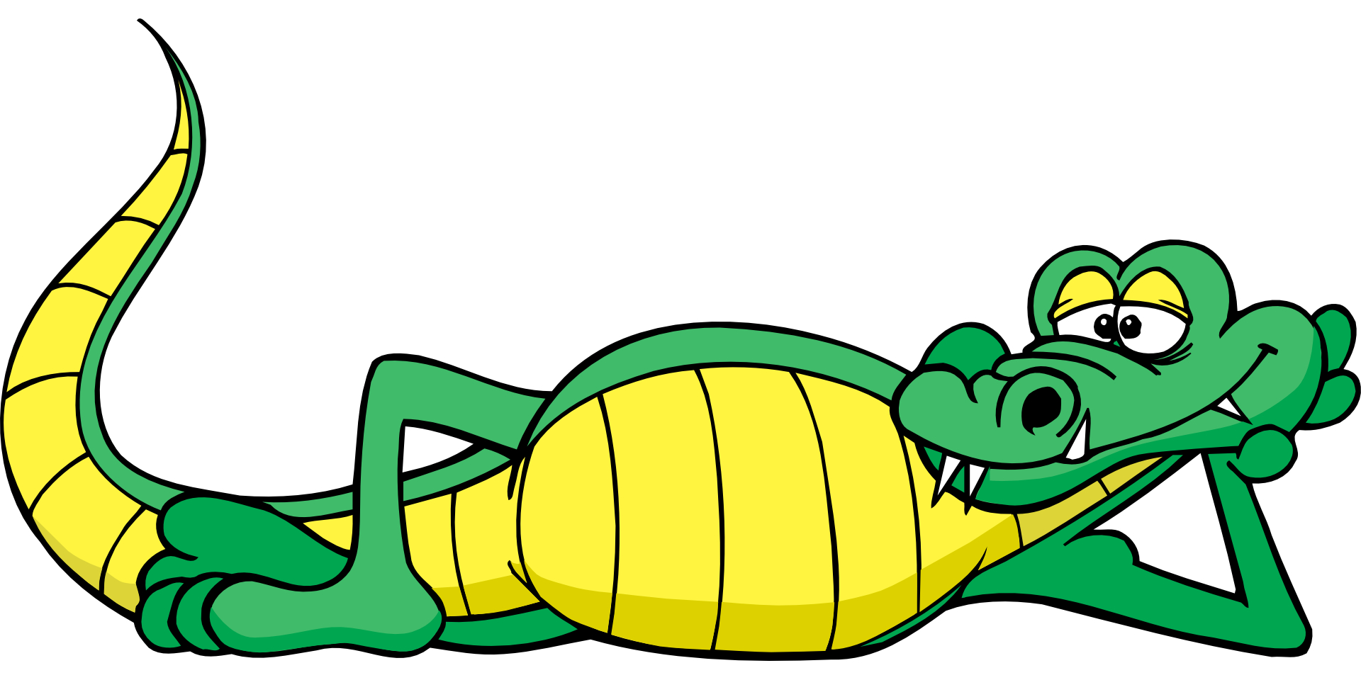 Cute cartoon animal,reclining alligator vector
