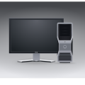 Desktop PC-LCD display, host computer vector
