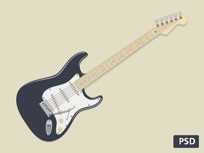 Electric guitar illustration,Stratocaster,Music instrument (PSD)
