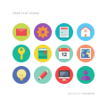 Free Rounded & Flat Icons PSD