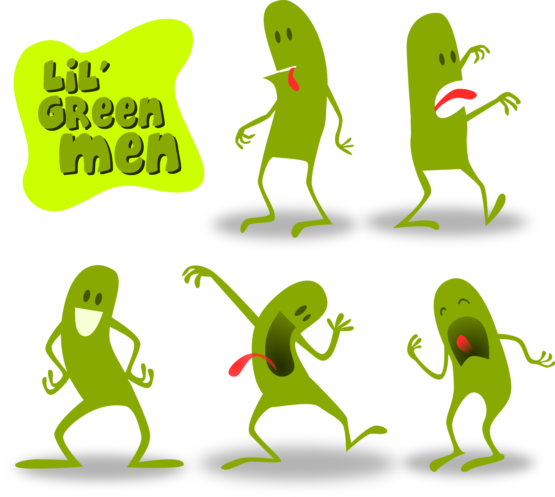 Green cartoon figure,lil green men vector