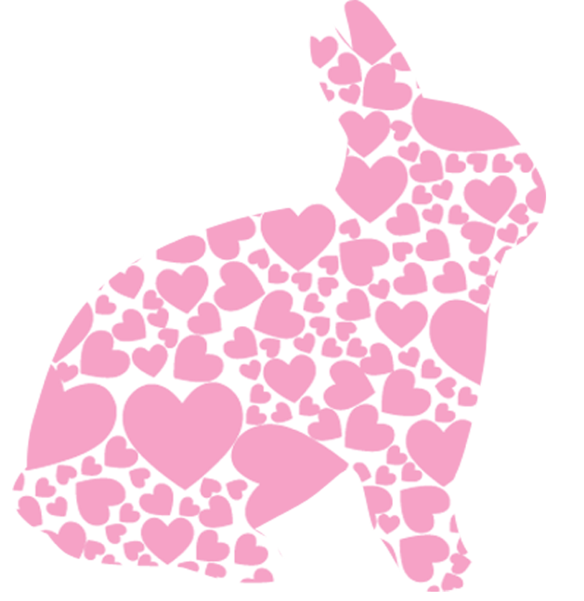 Heart-pink bunny silhouette vector