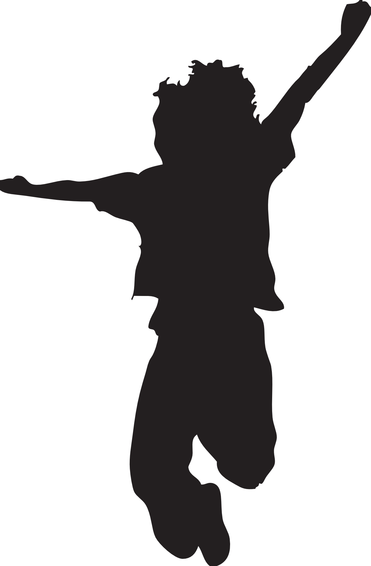 Jumping kid silhouette-boy outline vector