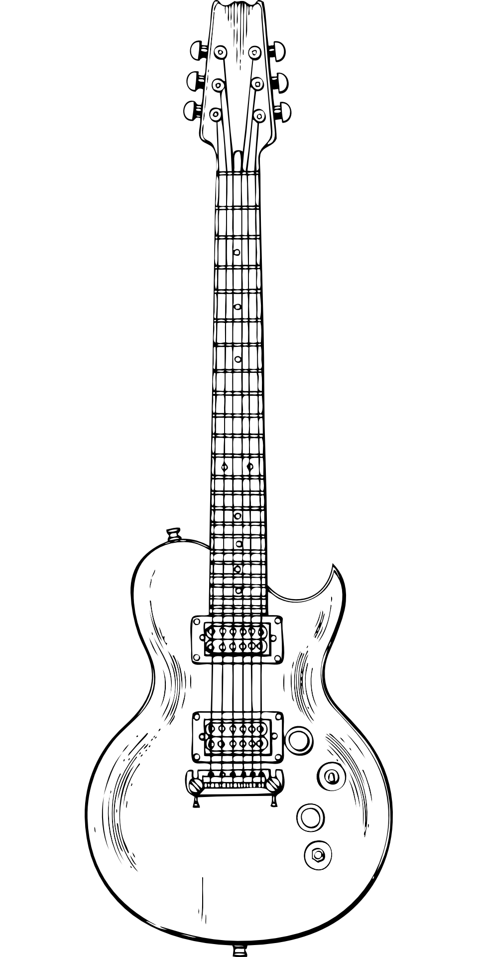 Musical instrument-electric guitar outline vector