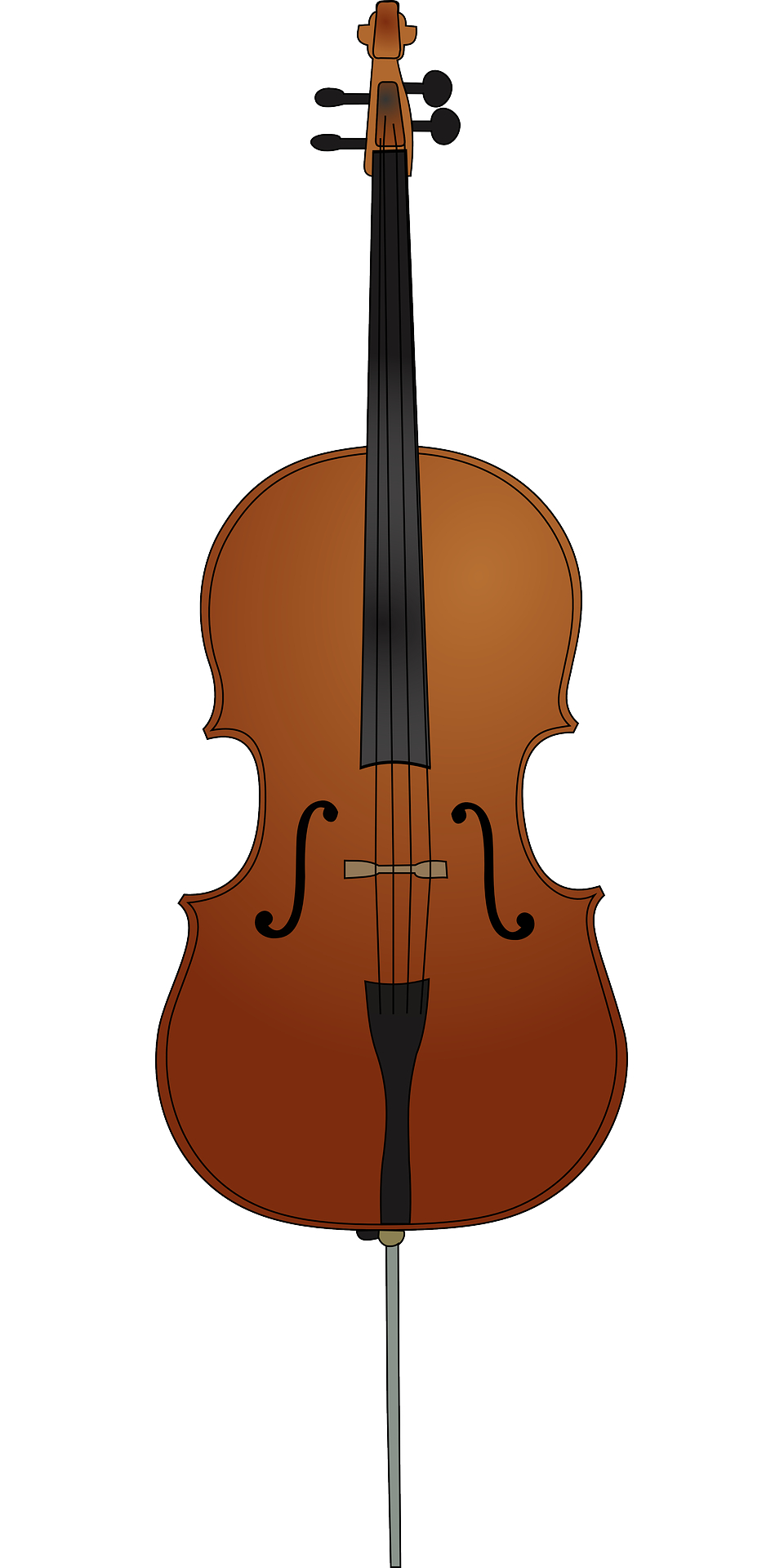 Musical instrument,brown wooden cello vector
