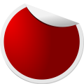 Red circle sticker free vector