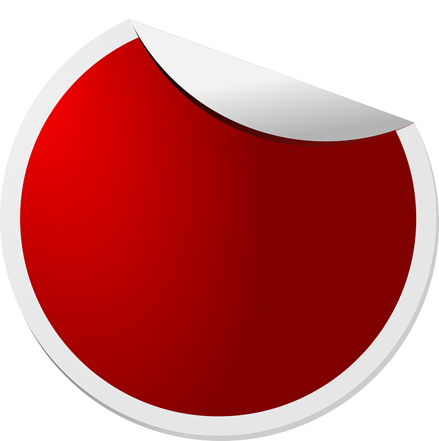 Red circle/curl sticker free vector