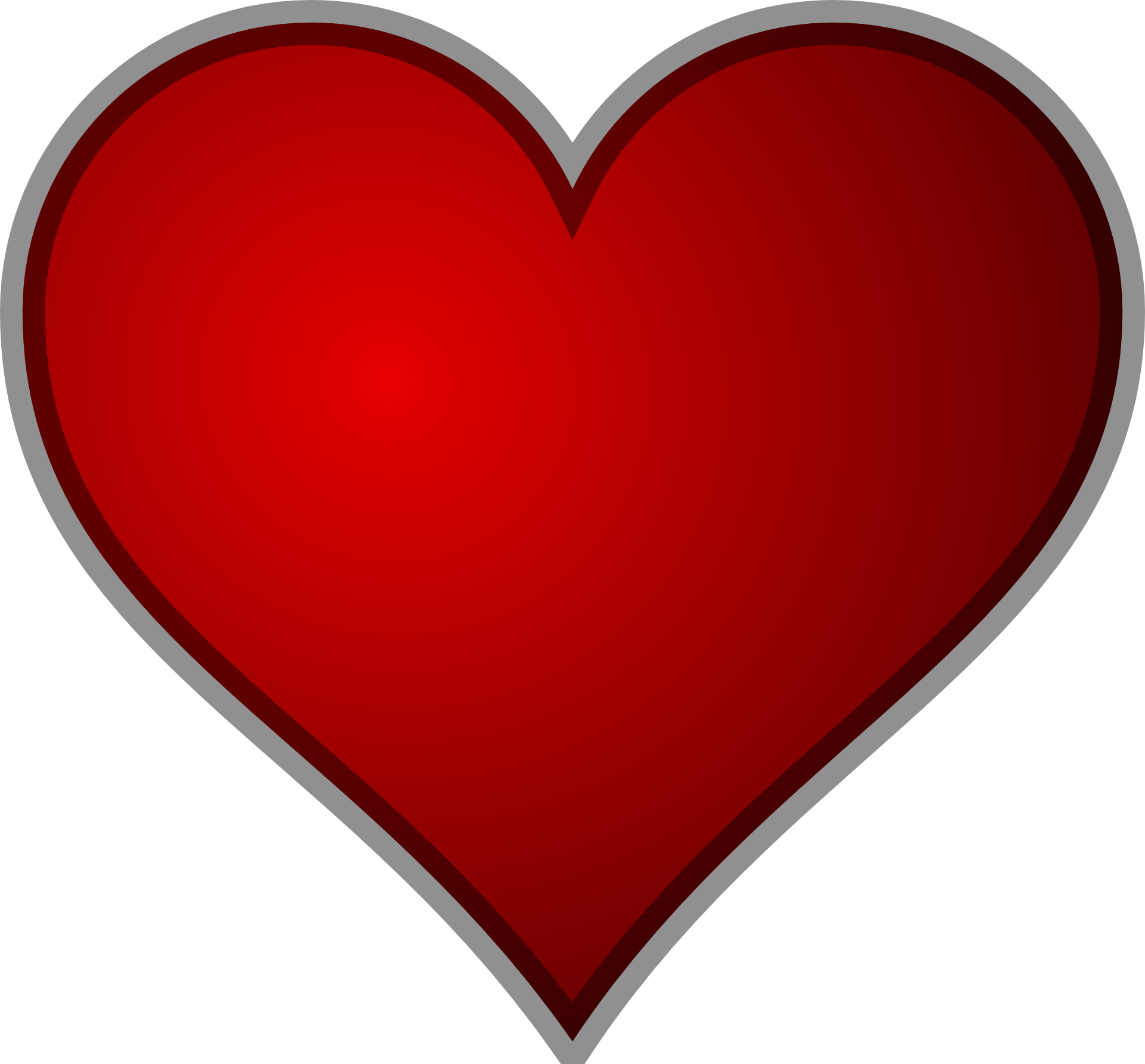 Red-heart outline vector free