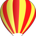 Red hot air balloon vector