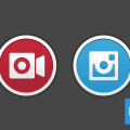 Red,Blue,Round,Flat Instagram Buttons For Phone Free PSD