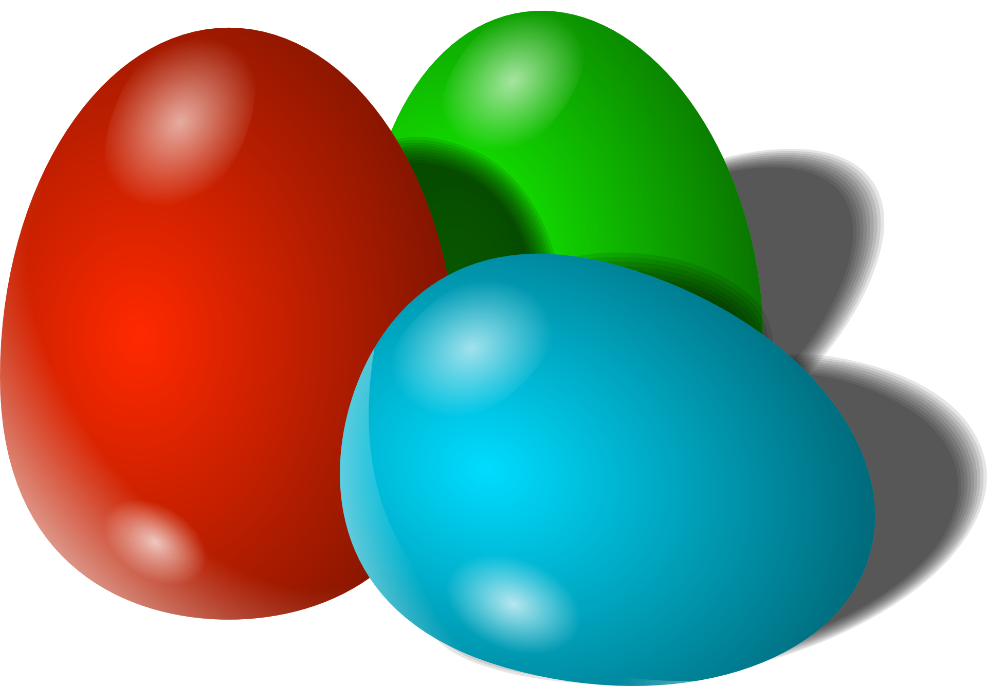 Red,blue,green eggs-cartoon egg vector