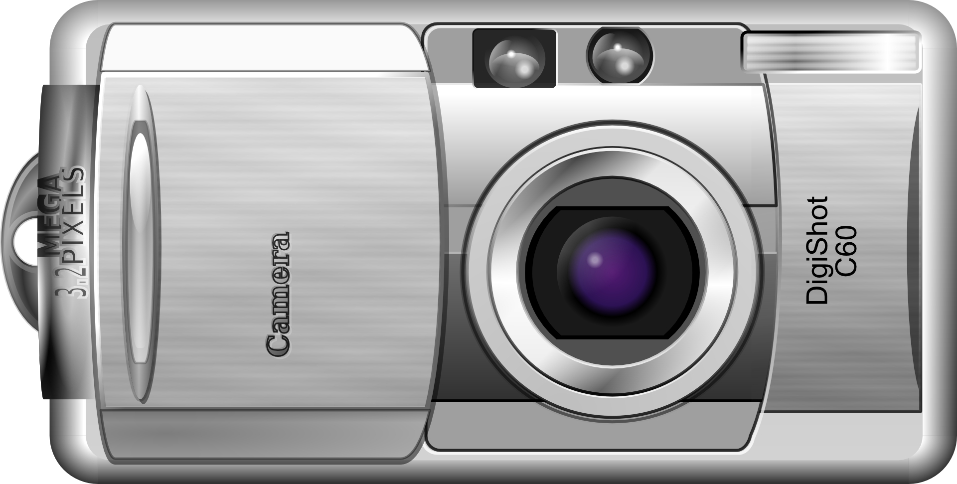 Silver grey digital camera vector