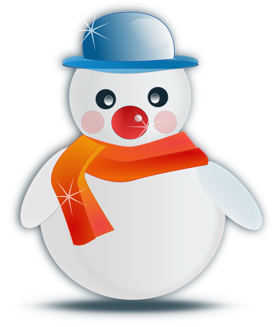 Snowman with hat and scarf vector