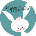 White Rabbit Happy Easter Vector