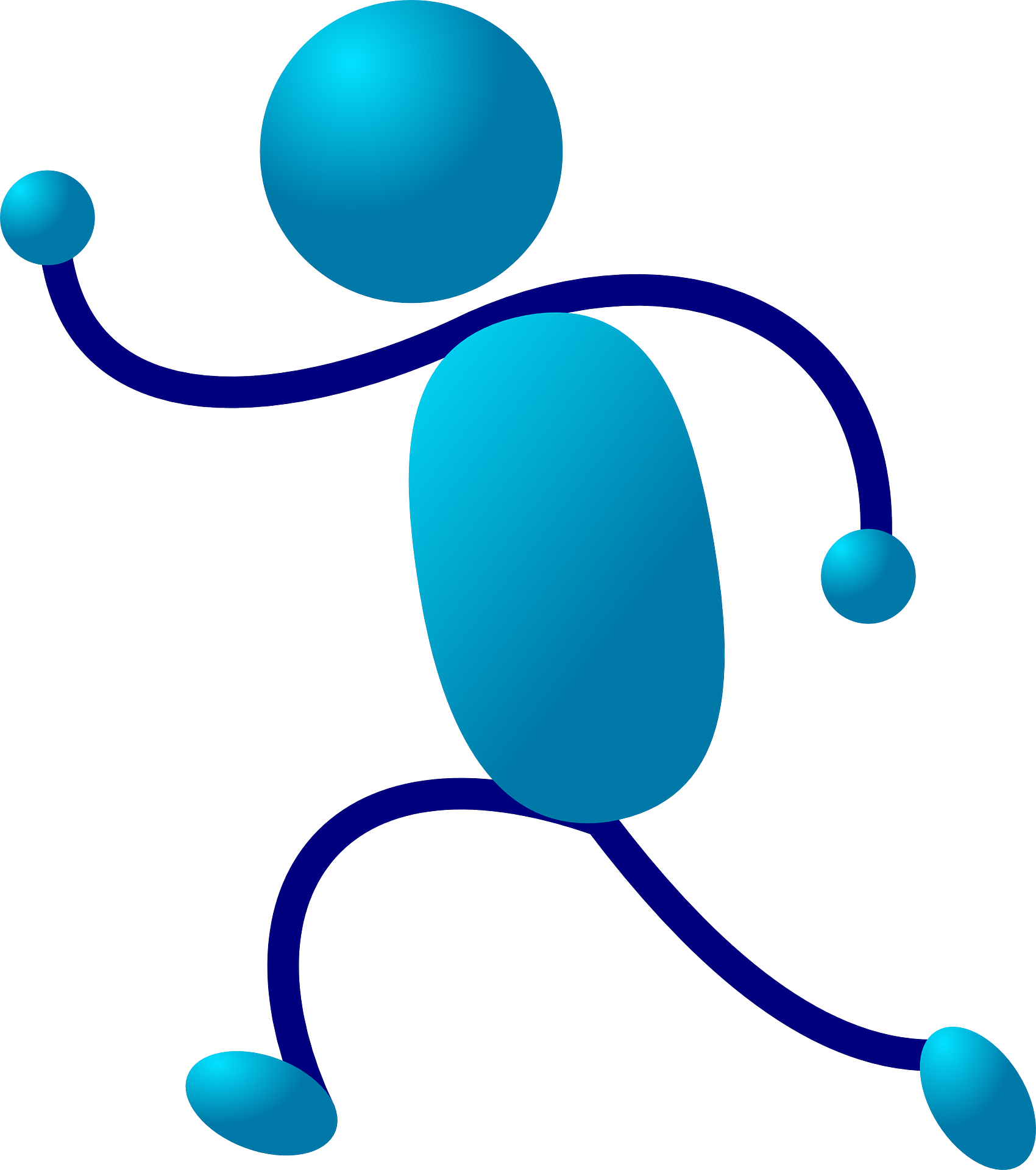 Blue cartoon people symbol,stick figure vector