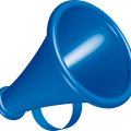 blue megaphone horn free vector