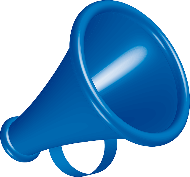 blue megaphone horn free vector