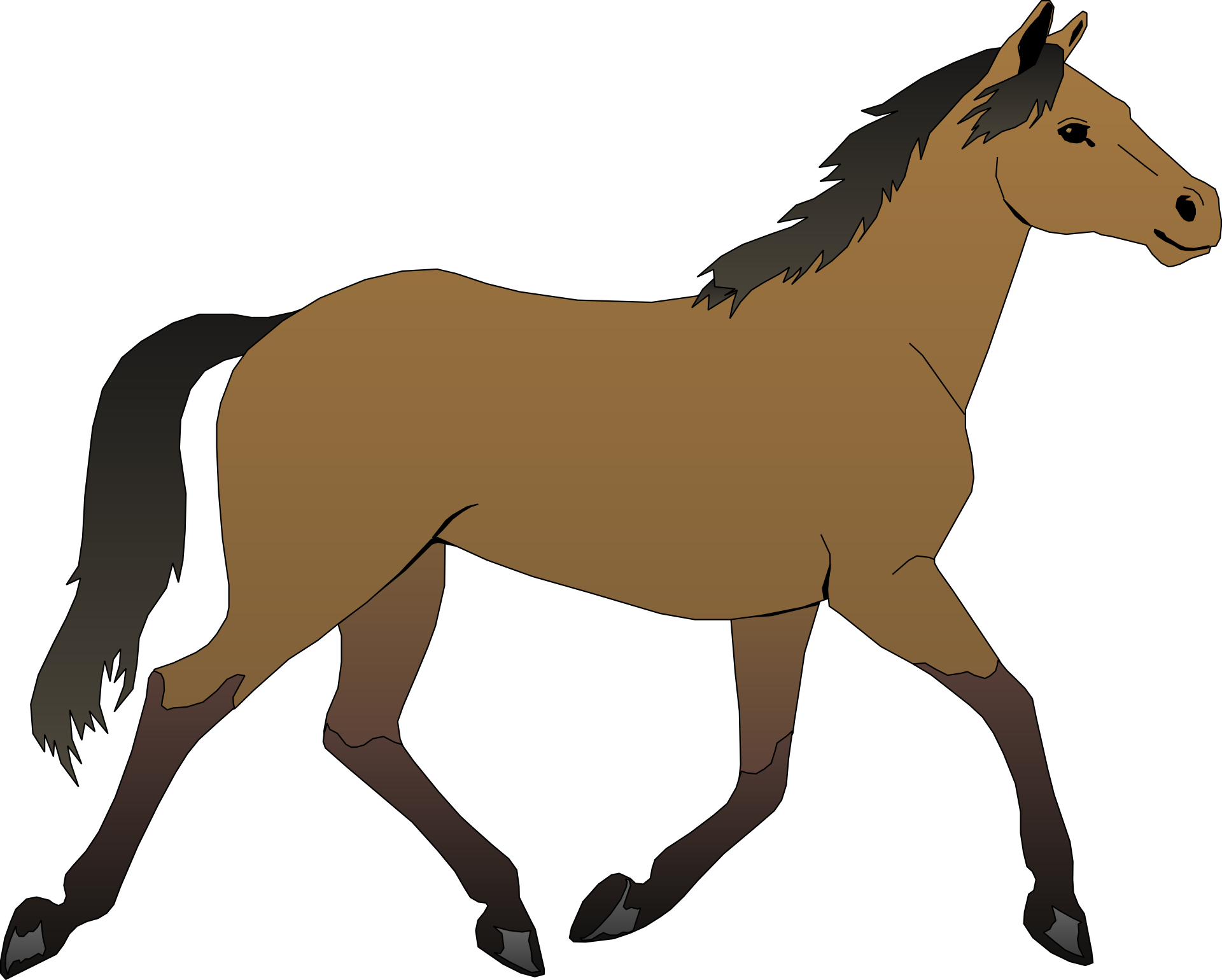 Brown cartoon horse