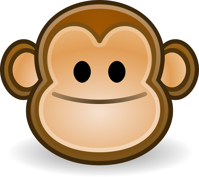 cartoon monkey smile & face vector