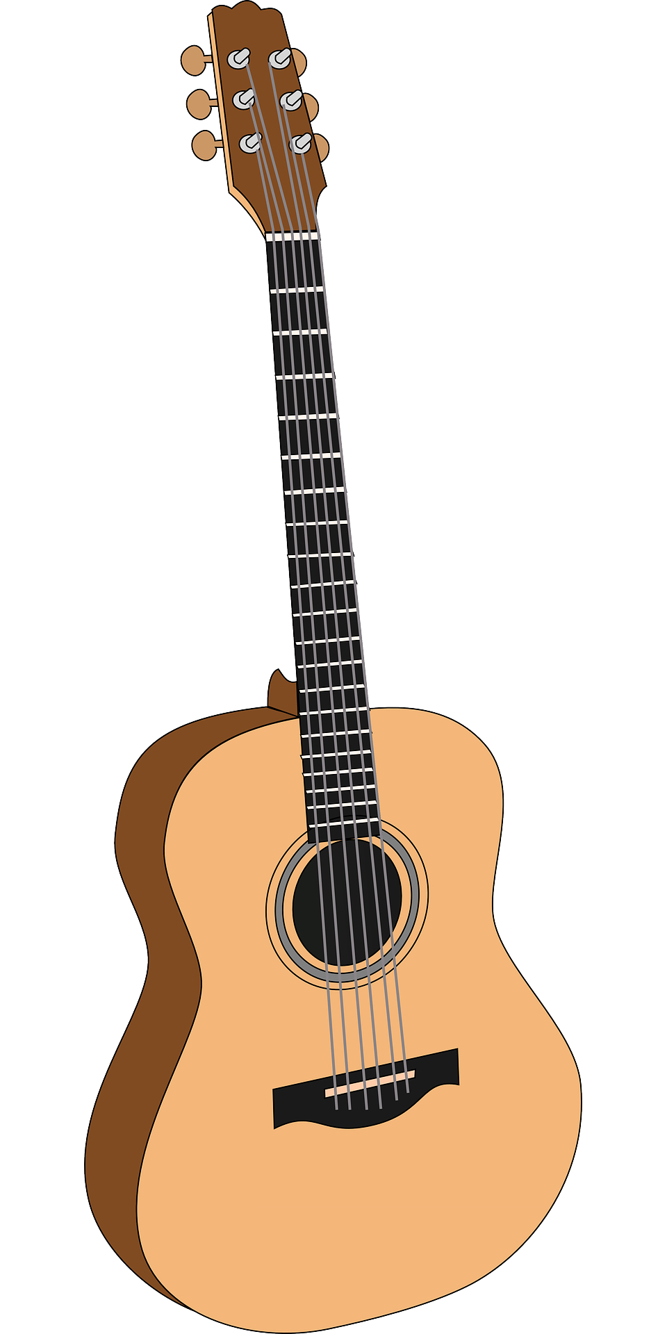 Musical instrument,brown guitar vector