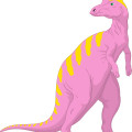 yellow purple cartton dinosaur vector
