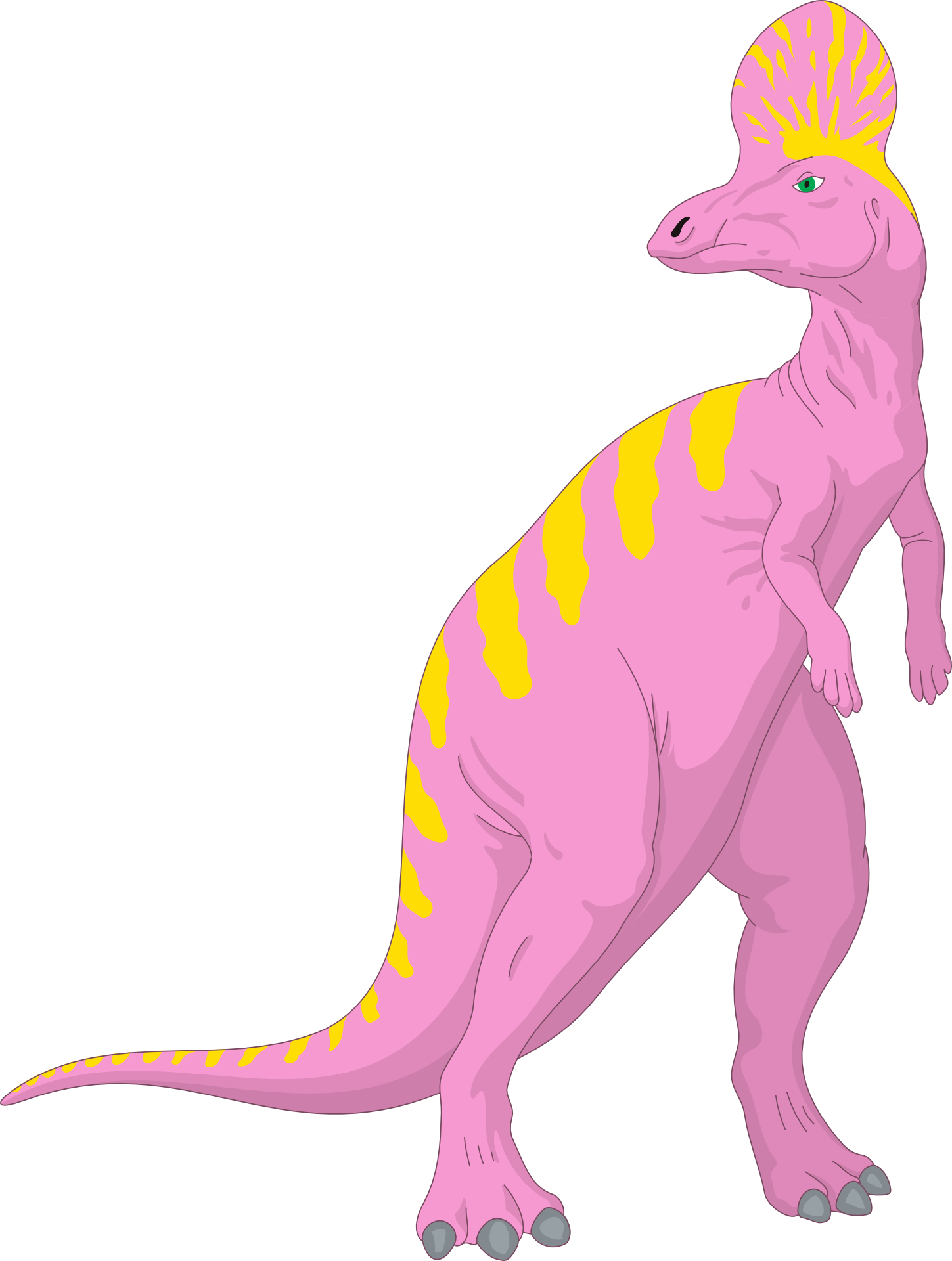 Yellow purple cartton dinosaur vector