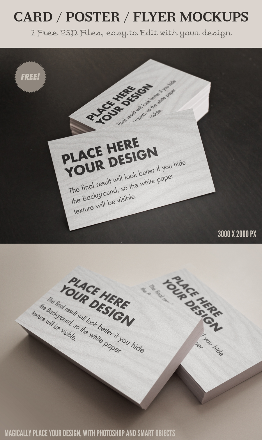 Free Card/Poster/ Flyer MockUp PSD