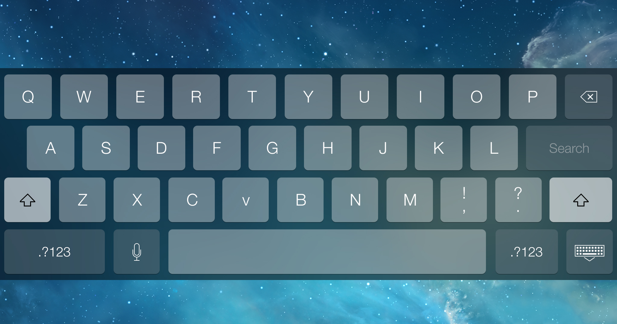 Free-Dark Keyboard For IOS 7 Mockups PSD