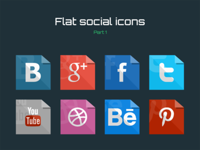 Free Flat social icons PSD