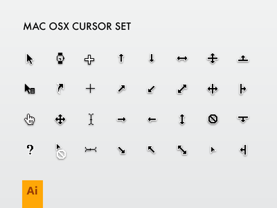 Free Mac OS X Cursor Set Vector
