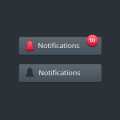 Free Notifications Button PSD