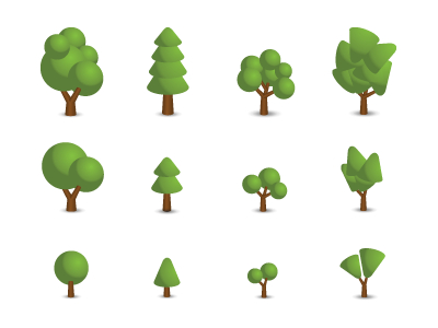 Free Trees icons Vector illustration