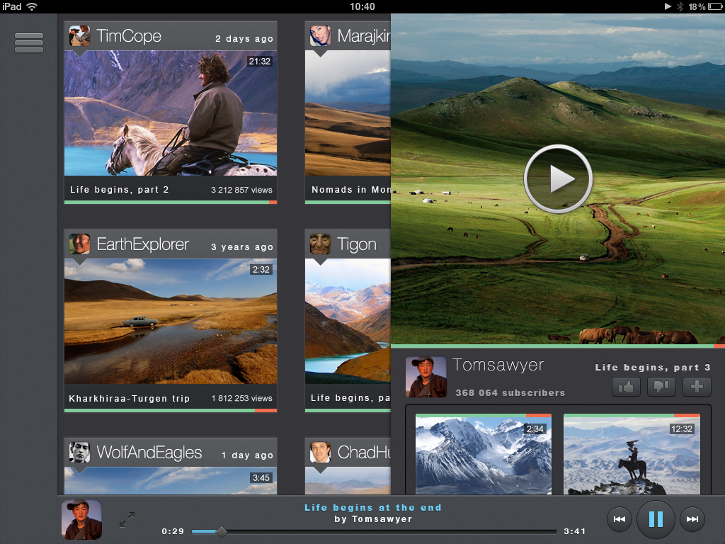 Free Video player user in terface -mockup PSD