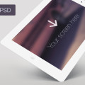 Free angled white iPad PSD