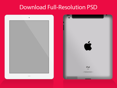 Free iPad Mockup Template PSD-Font and Back