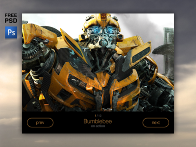 Transformers Image Slider PSD- Buttons / Rollover States