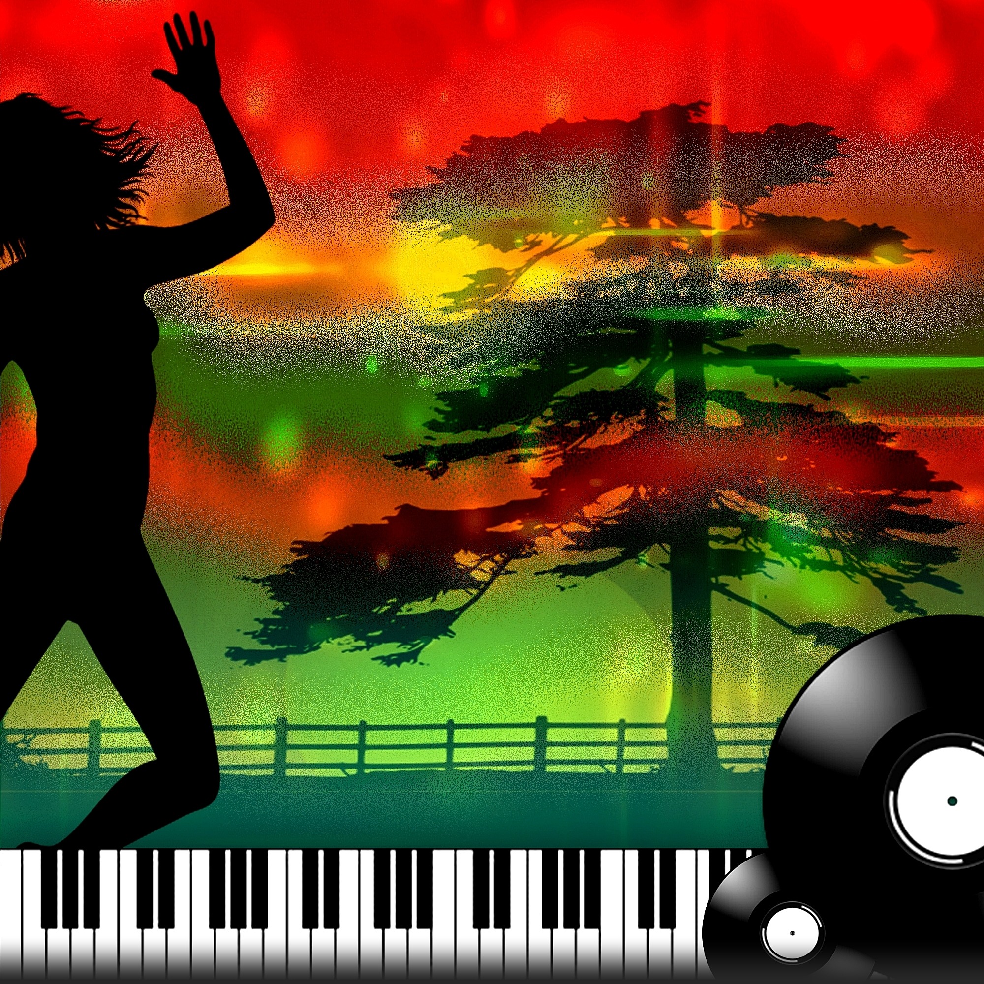 music dance-girl silhouette