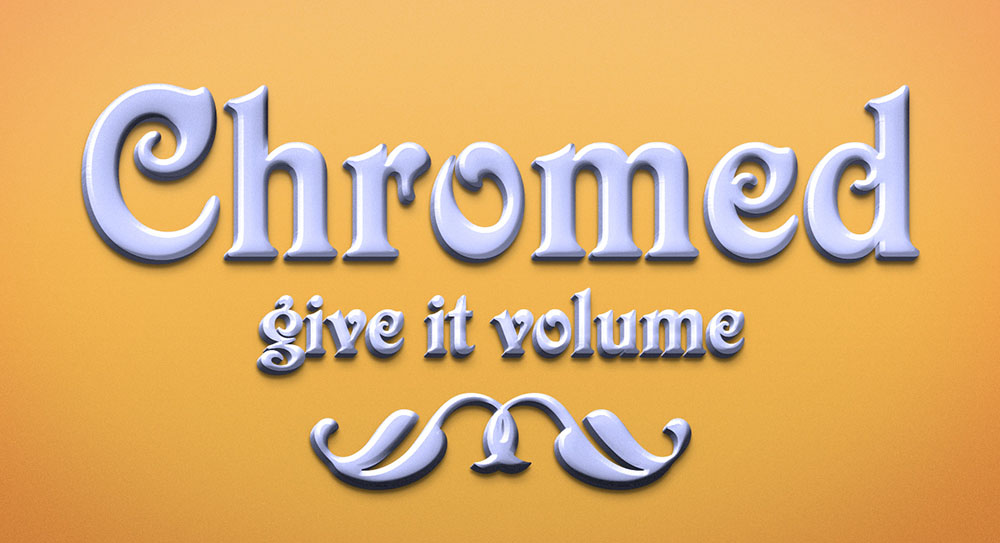 Chrome mock-ups psd for logos text-orange