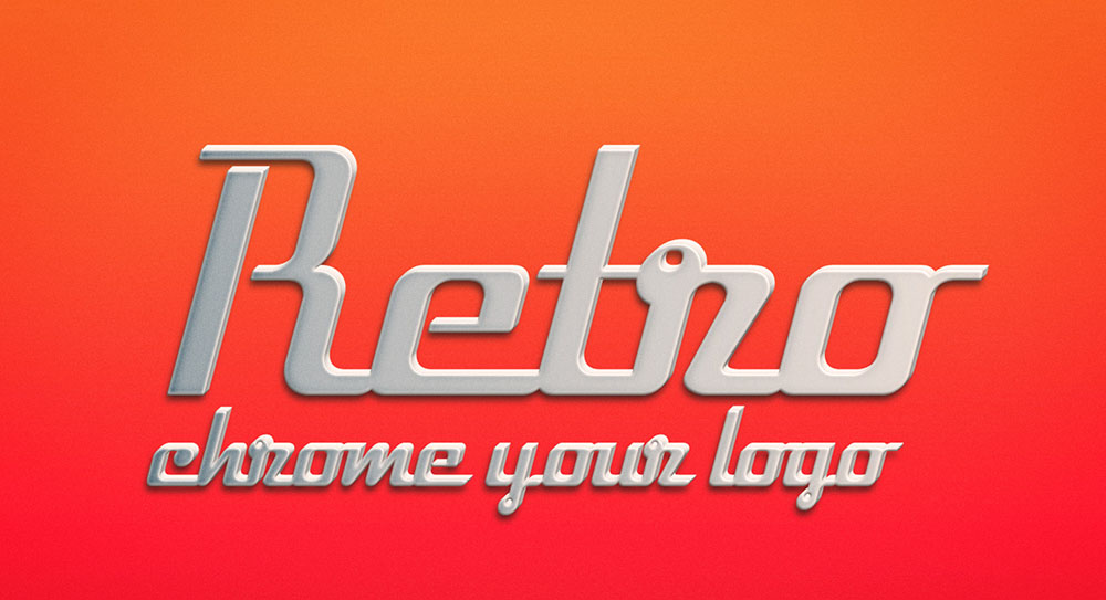 Chrome mock-ups psd for logos/text