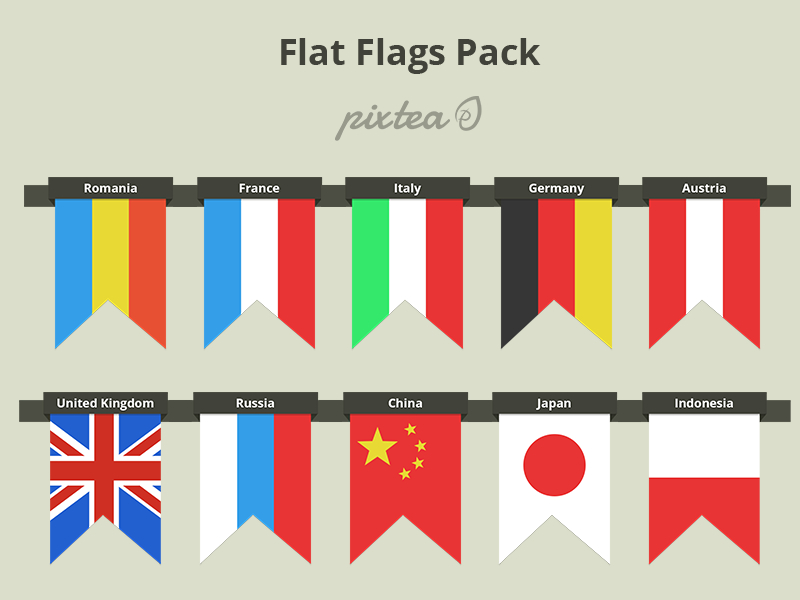 Flat/Free Flags PSD