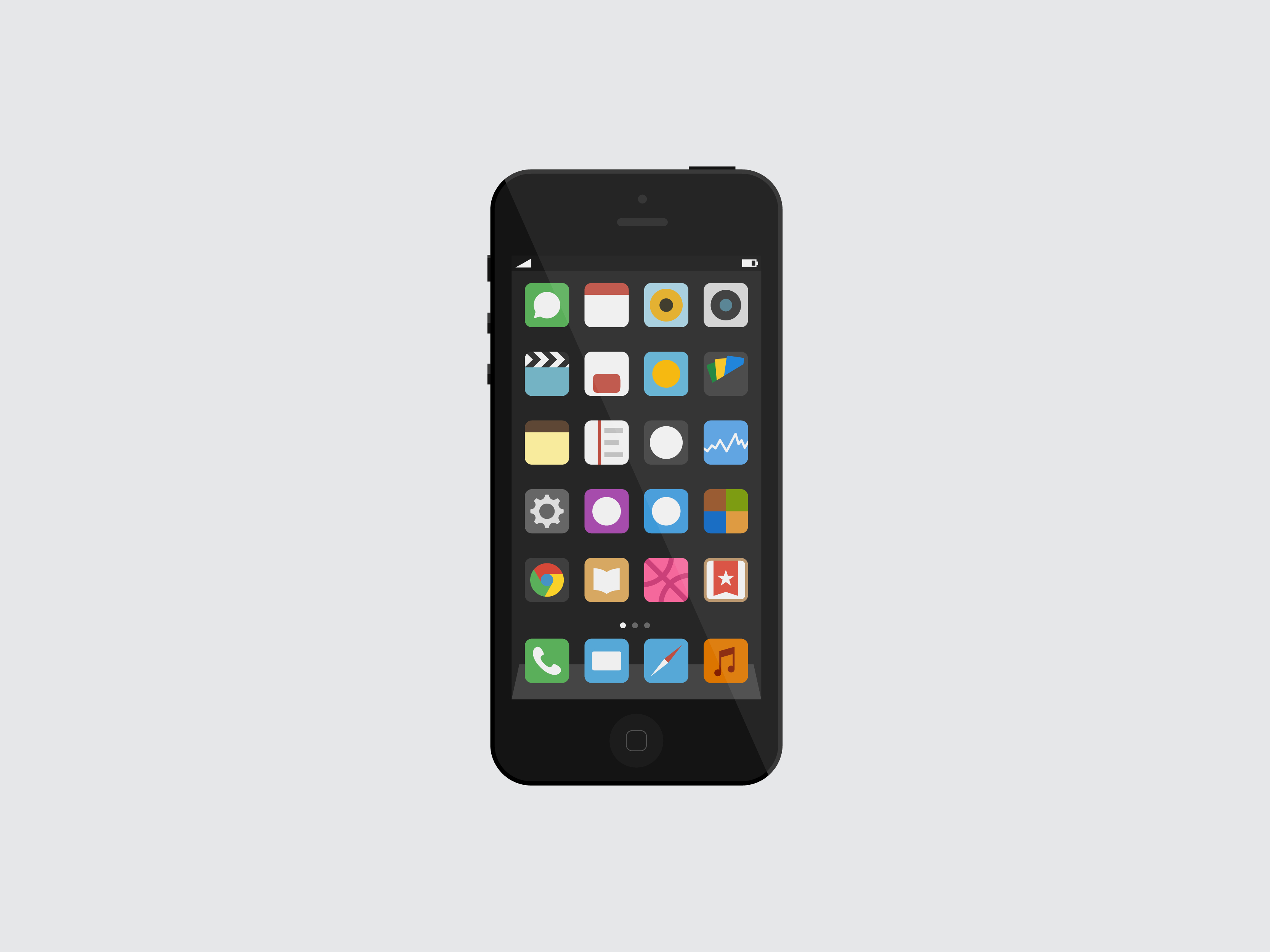Flat iOS iPhone 5 mockup vector