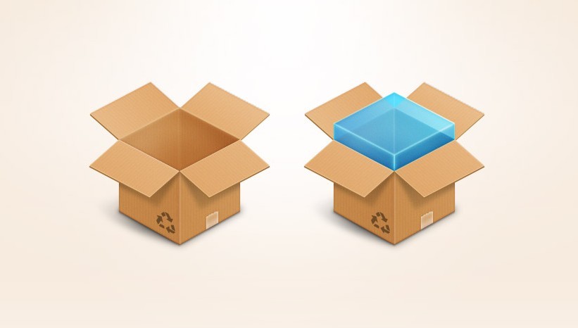 Free Box Icon/Dropbox Icon PSD
