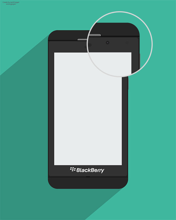 Free PSD-Mockup of Blackberry Z10 With Long Shadow