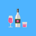 Free PSD wine glass wine bottle vector